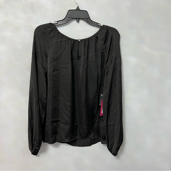 Vince Camuto Black Satin Keyhole Long Sleeves Blouse Shirt - New W/ Tag- Reemoly - Picture 6 of 7